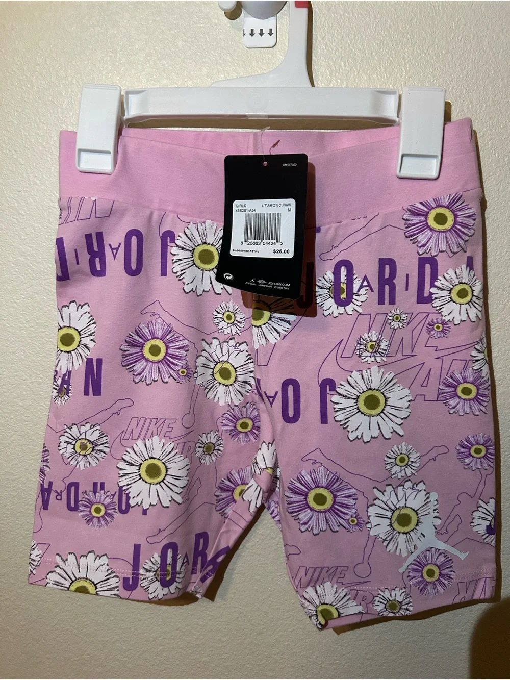 Nike Girls Pink Daisy Print Athletic Shorts